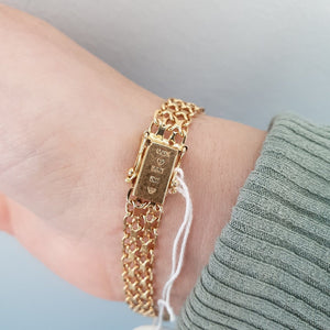 X-länk armband 18k guld med kistlås